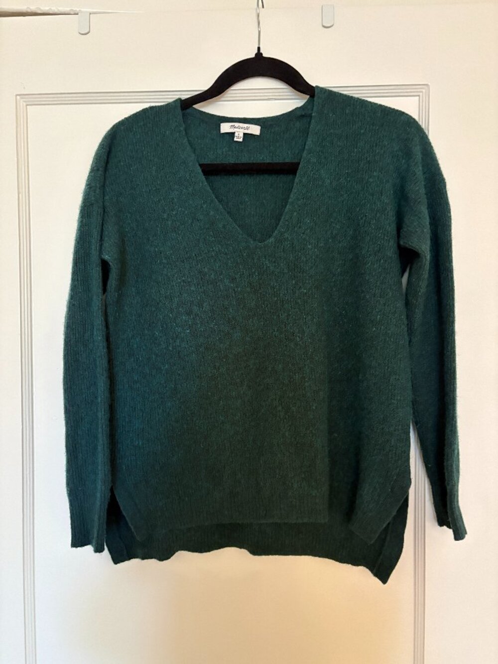 Madewell Forest Green Merino Wool & Alpaca Blend V-Neck Pullover Sweater - Size